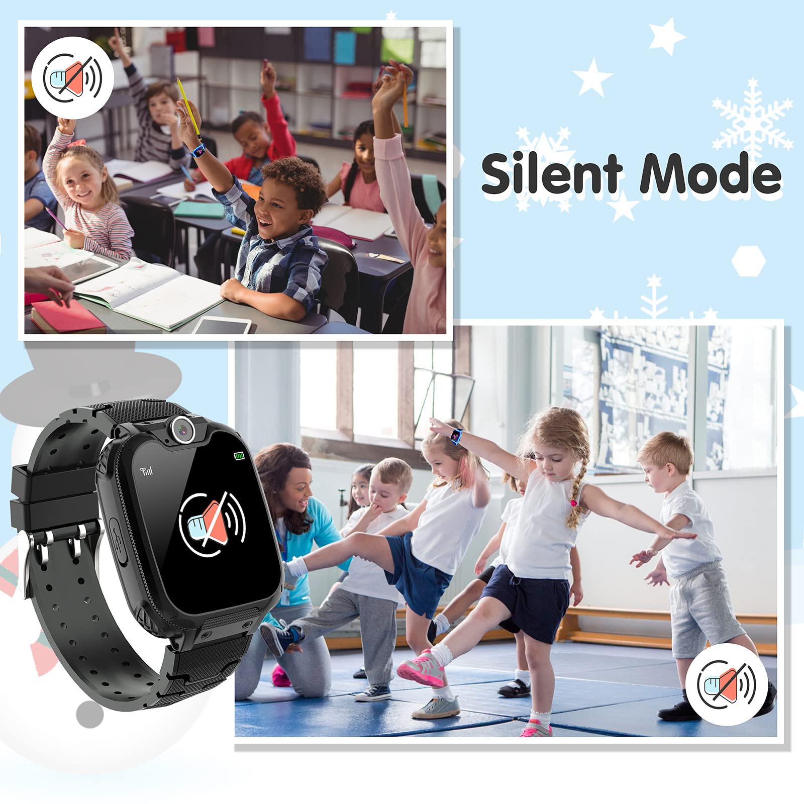 Smartwatch Kinder, wasserdichte Kinderuhr mit Wecker Taschenrechner 16 Spiele Uhr Kinder, Geschenke für Schüler im Alter
