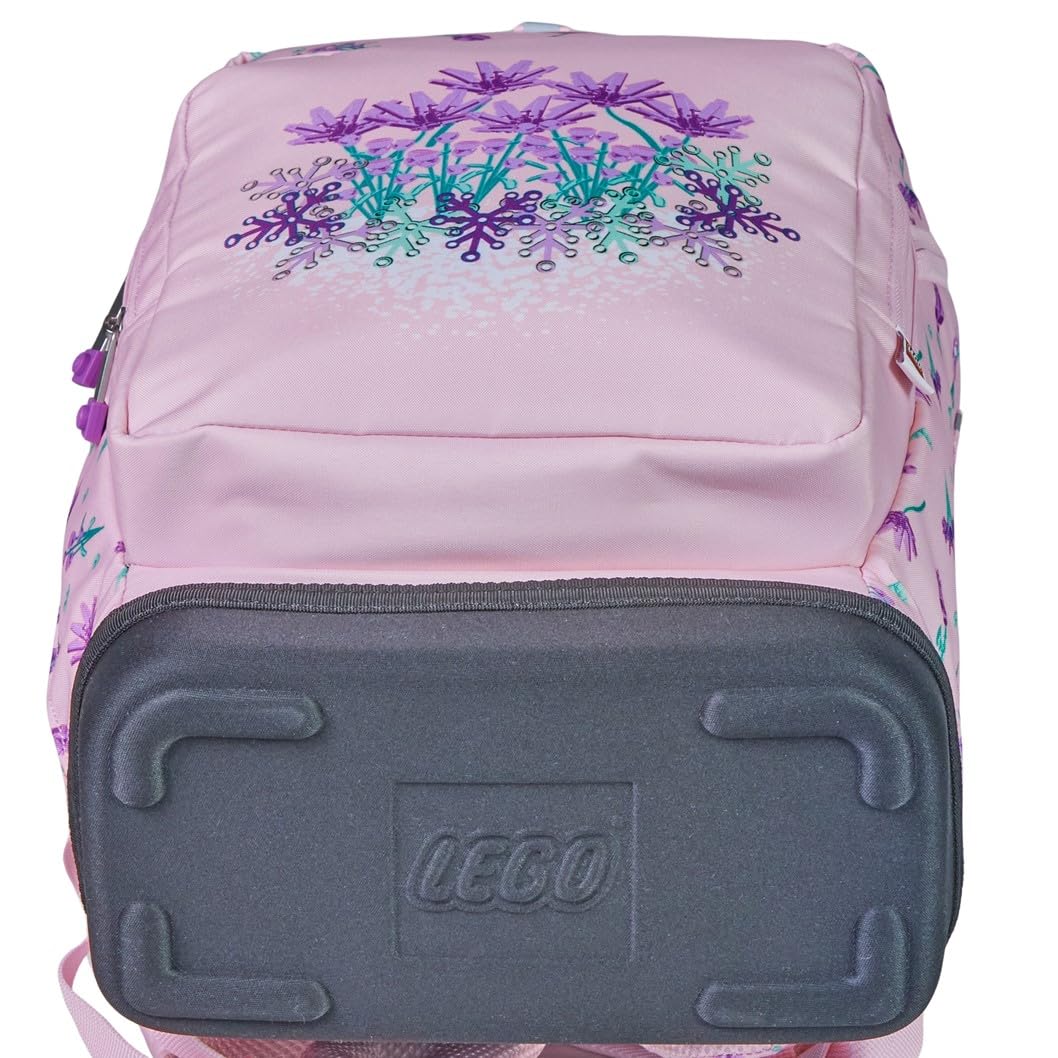 SKANDO BAGS Optimo Starter Schulranzen 3-teilig Set LEGO®, Flowers: 3-teiliges Schulranzen-Set mit ergonomischem Design. Inklusive Tasche, Brotbox und Federmäppchen.