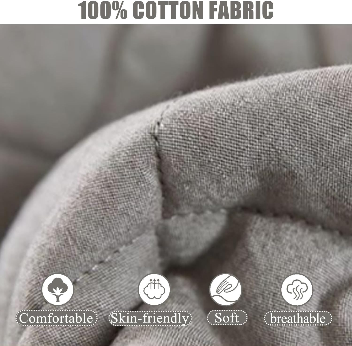 Grey,180x200+15cm,LDLCYCN 100% Cotton Mattress Protector Customizable Quilted Mattress Cover Zip Up Bed Fitted Sheet Queen/King Size 6-Side Fully Wrap Mattress Topper Mattress Encasement Cover