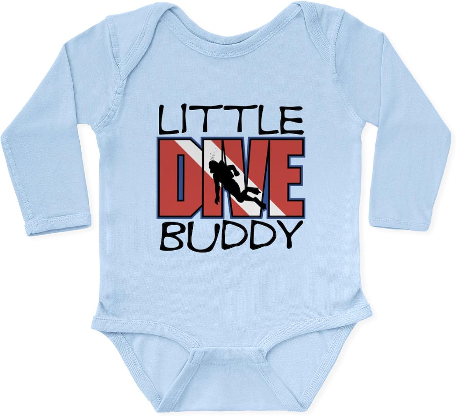 CafePress Little Dive Buddy Scuba Diving Body Suit Cute Long Sleeve Infant Baby Bodysuit Romper