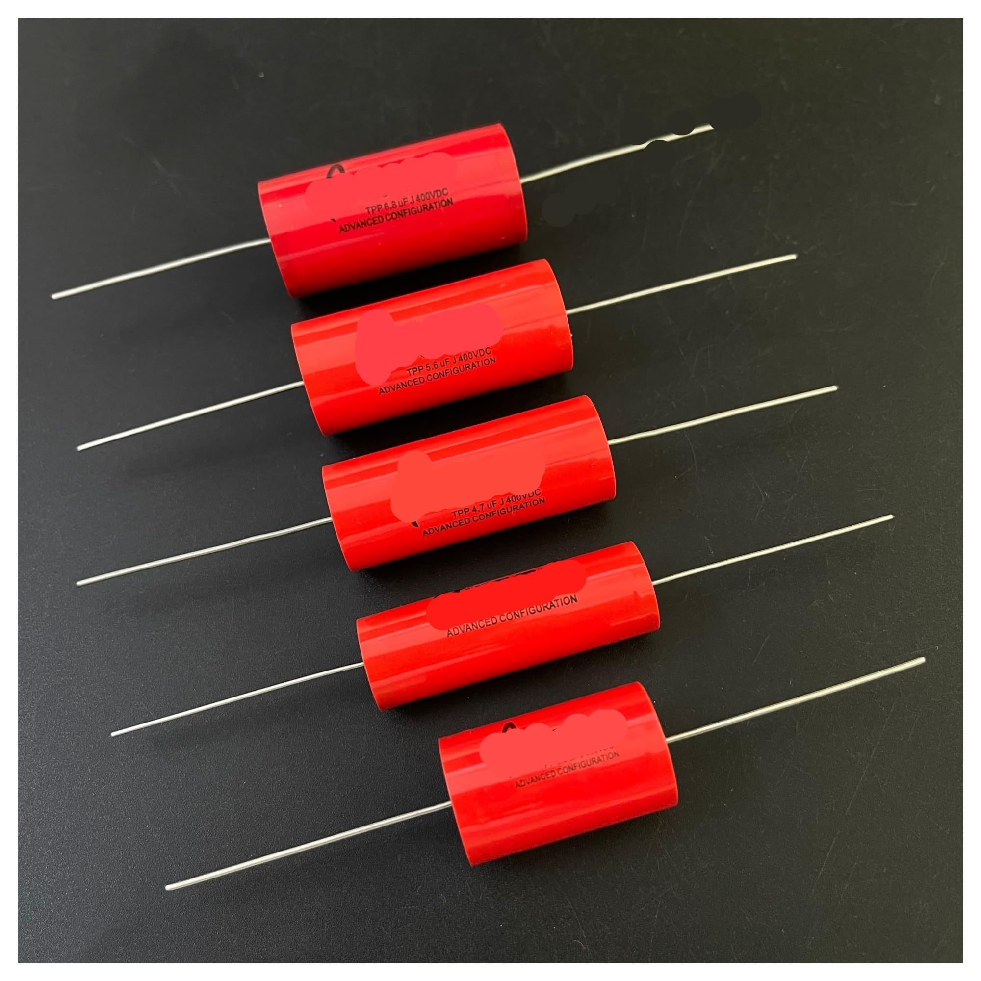 LEOTNNDQ 1pcs T//P/.P Series 3UF 4.7UF 5.6UF 6.8UF 400V Copper Foot Crossover Film Capacitors(4.7uf 1ps)