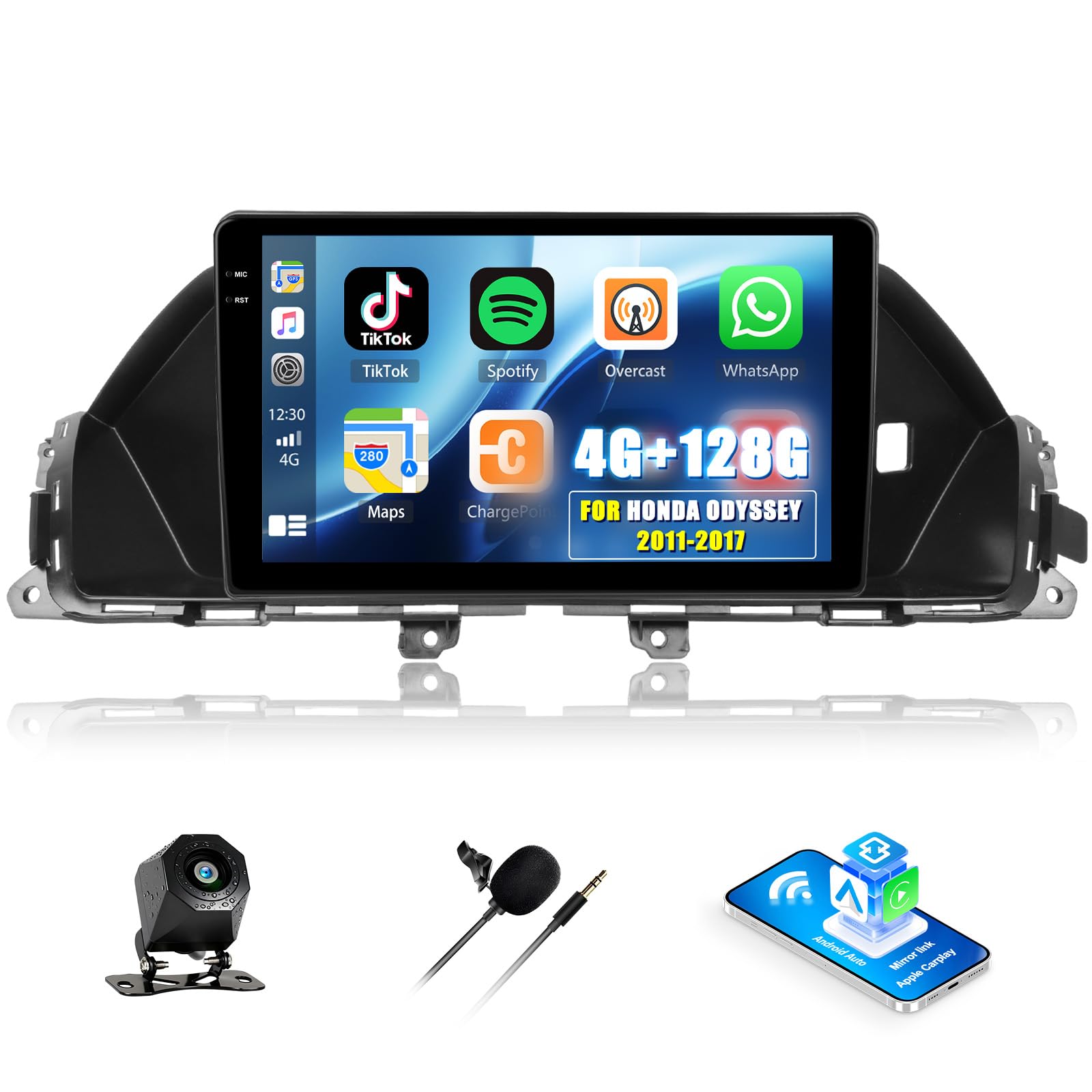 Photo 1 of SIXTOP [4+128G] Android Car Stereo for Honda Odyssey 2011-2017 Wireless Carplay Android Auto 9 inch Inch Touch Screen Bluetooth 5.0 GPS Navigation FM RDS Radio 32EQ SWC AHD Backup Camera
