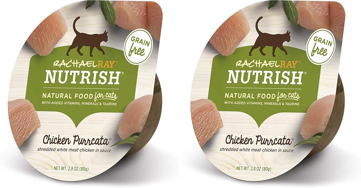 Nutrish Rachael Ray Natural Wet Cat Food, Chicken Purrcata Recipe, 2.8 Ounce Cup (Pack of 24), Grain Free