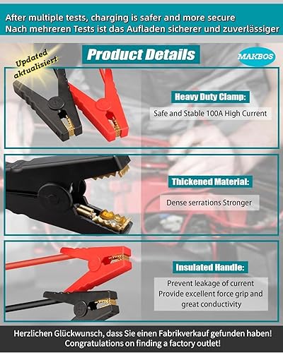 Miniatura 5 de Adaptador de cables de puente para batería Makita de 18 V, batería de arranque portátil de 12 V, adaptador de cable de refuerzo automotriz, motores