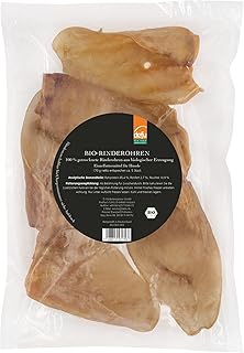 defu Hundesnack | 5 x 170 g | Bio Rinderohren getrocknet | Natürlicher Premium Bio Kausnack für Hunde product image