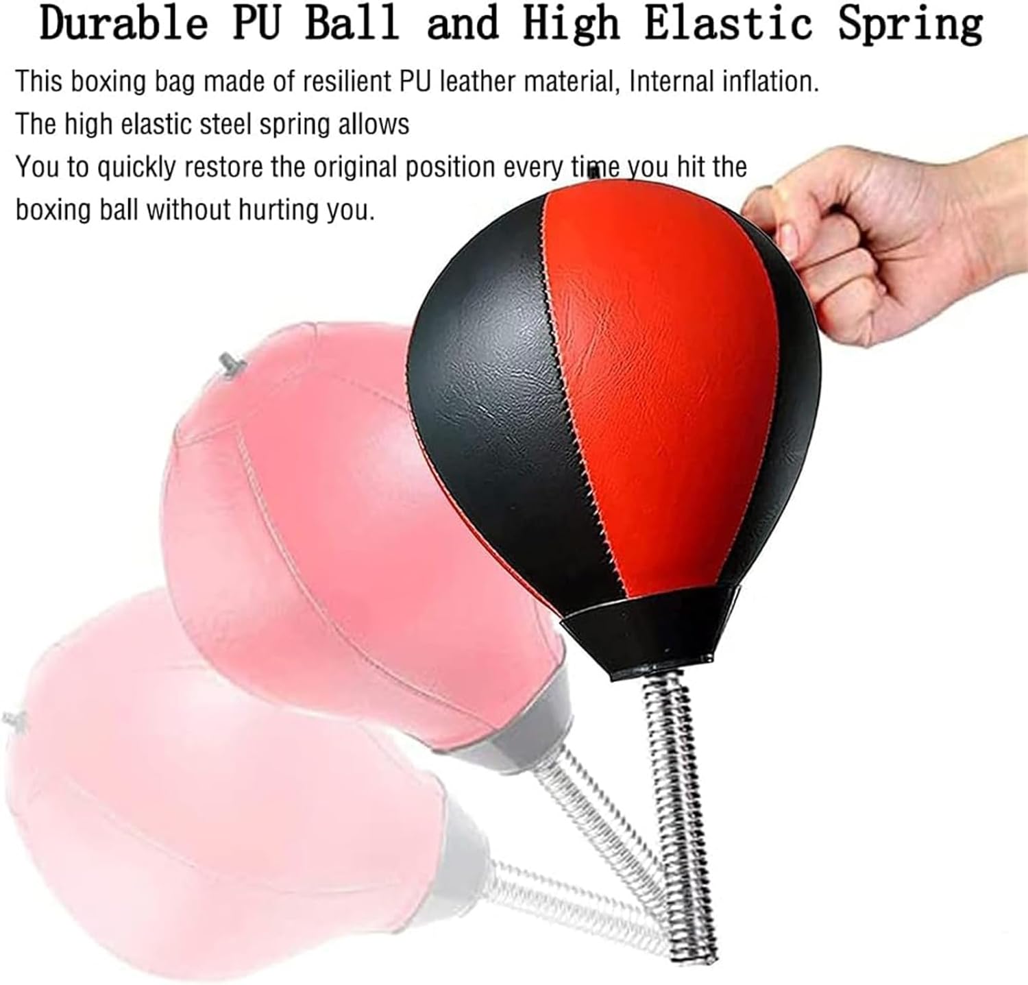 Portable Speed Boxing Bag, Freestanding Punching Ball with Stand, Adjustable Length 72-100Cm, Exercise Equipment for Training and Coordination