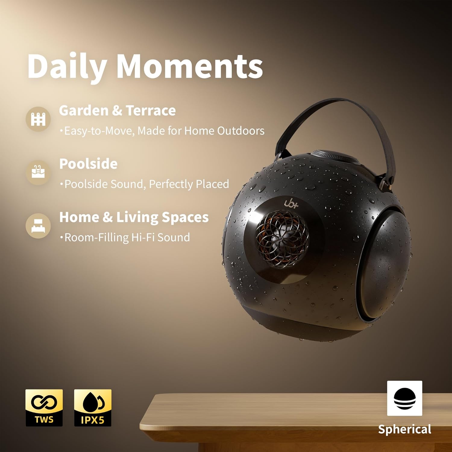 UB+ dB1 Double Bass Bluetooth Speaker | 40W Powerful Hi-Fi Sound with Extreme Deep Bass, 20H Playtime, IPX5 Waterproof & TWS (Satin Metallic Grey) - Premium Bass Boost Technology (Tripod Not Included) - Image 6