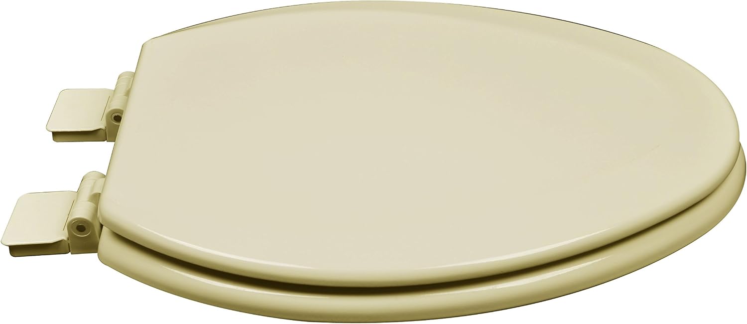 One-Day Sale: Up to 50% Off Bath Décor 1F1E5-03 Premium Molded Wood Elongated Adjustable Hinge & OSG, Almond Toilet Seat