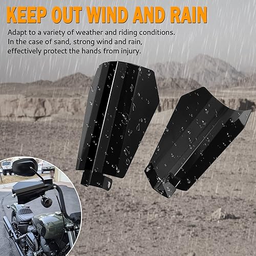 Miniatura 3 de PBYMT Protectores de mano de corte de ataúd negro brillante compatibles con Harley Davidson Touring Sportster Dyna 2006-2023 (estilo embrague de