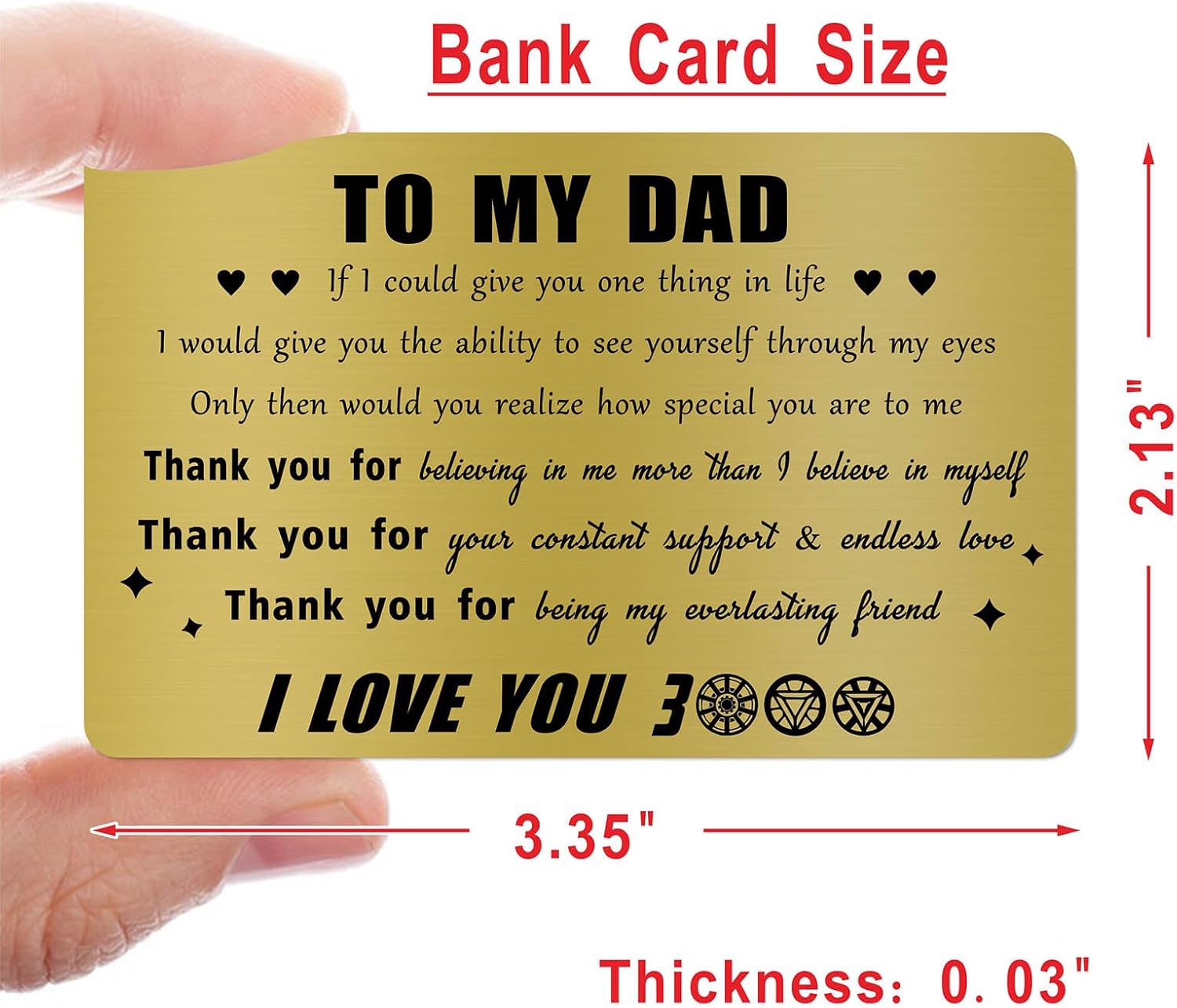 Jzxwan Dad Gifts, Meaningful Dad Card from Daughter, Appreciate Father Birthday Wallet Card - Image 2