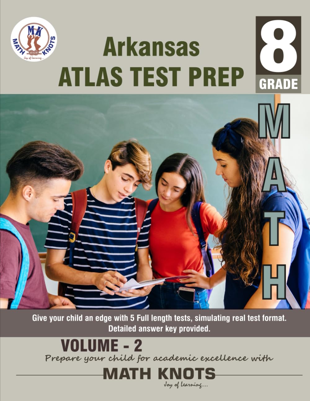 ARKANSAS State (ATLAS) , 8th Grade MATH Practice Tests ,Volume 2