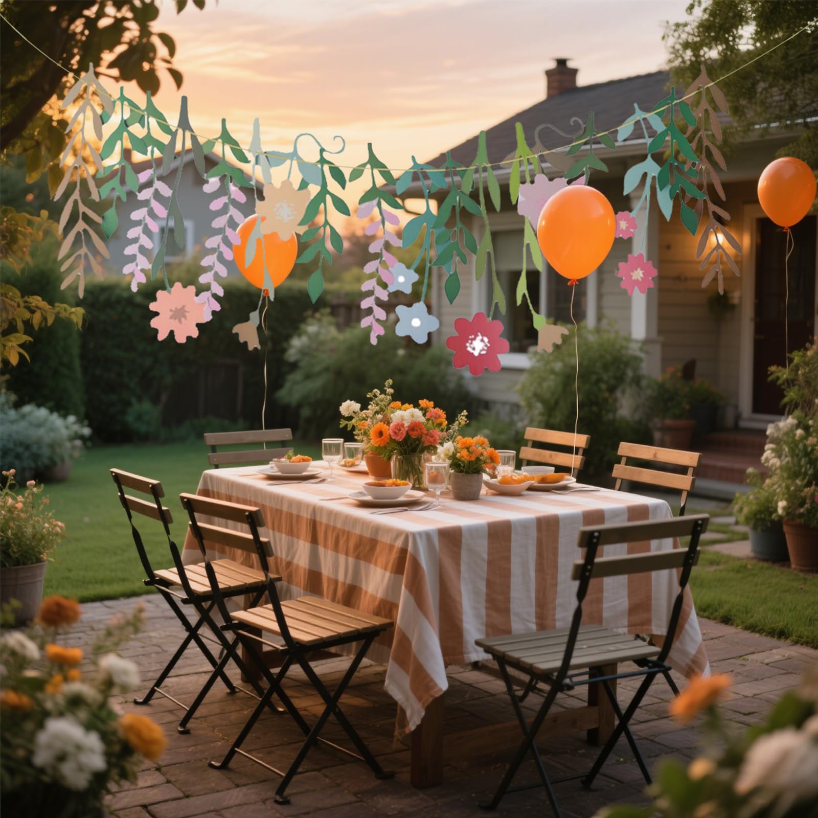 Paper Flower Spring Decorations Party Wall Display Window Children's Room Hanging Garden Wedding Festival Celebration Fresh Double-Sided Waterproof Banner(2 packs) - Image 4