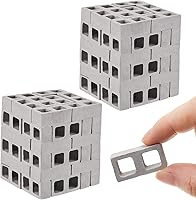 Deekin 100 Pack Mini Cinder Blocks 1/12 Scale - Realistic Dollhouse Bricks for DIY Miniature Builds & Model Scenes