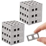 Deekin 100 Pcs Mini Cinder Blocks 1/12 Scale Mini Bricks Miniature Building Blocks for Dollhouse Accessories DIY Construction Toys Supplies