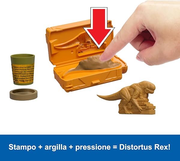 Mattel Jurassic World - Laboratorio Sensoriale Distortus Rex, set con 8 mini dinosauri, argilla da modellare e funzionalità interattive con custodia richiudibile, 4+ anni, JKG89 - 5