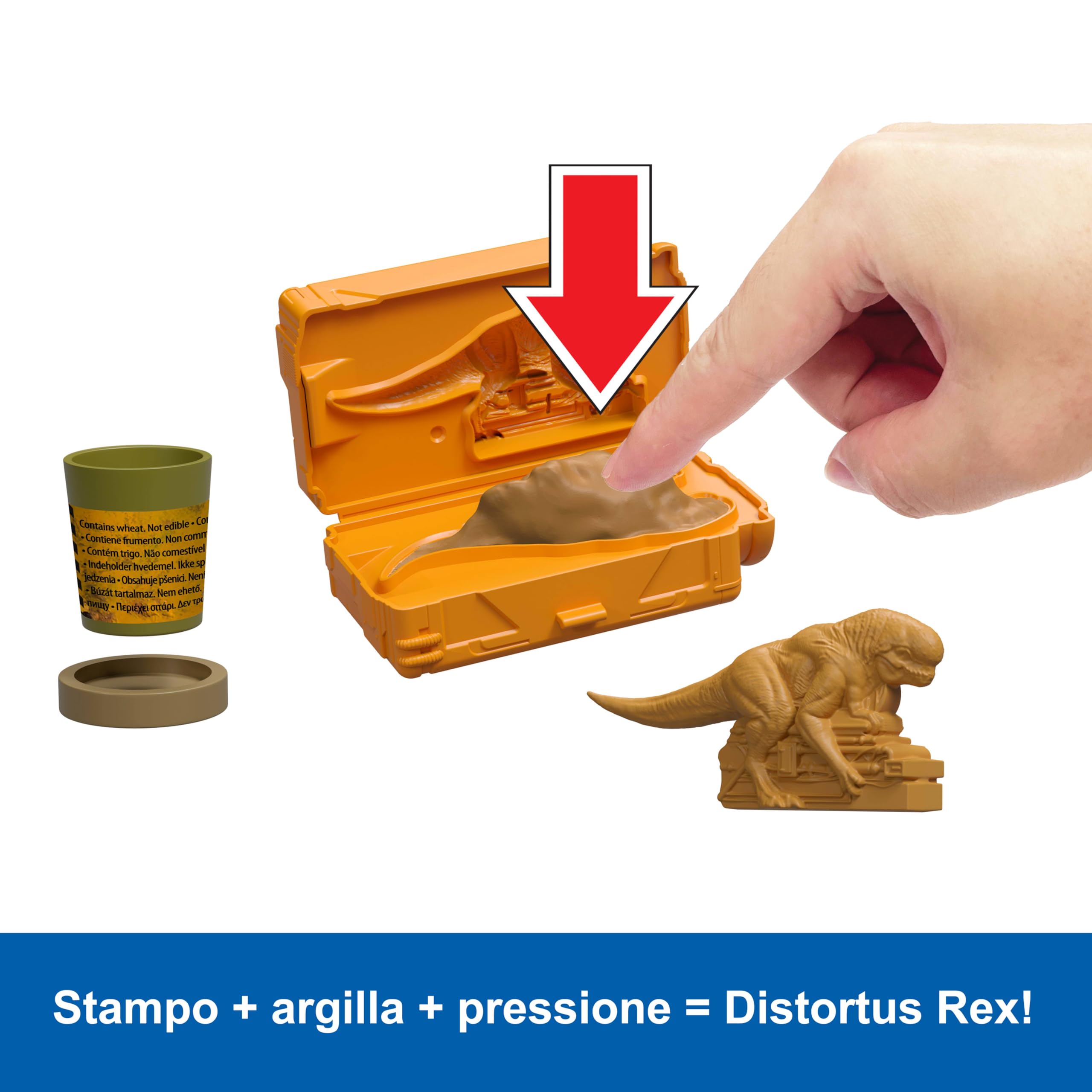 Mattel Jurassic World - Laboratorio Sensoriale Distortus Rex, set con 8 mini dinosauri, argilla da modellare e funzionalità interattive con custodia richiudibile, 4+ anni, JKG89