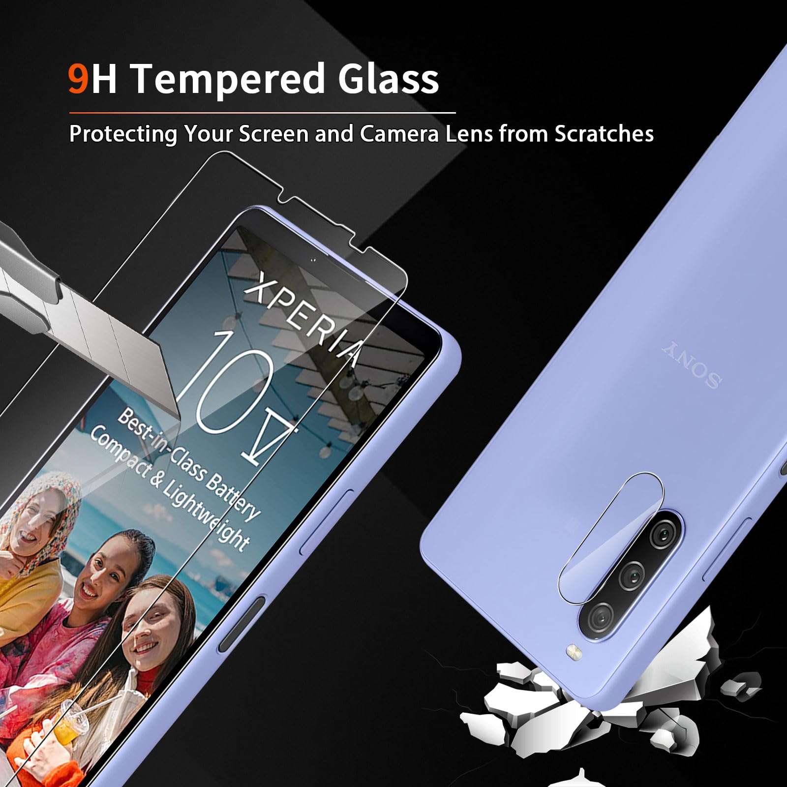 Ibywind Schutzfolie Set Für Sony Xperia 10 V 5G – 2x Displayglas 9H, 1x Kameraschutz, 1x Rückfolie