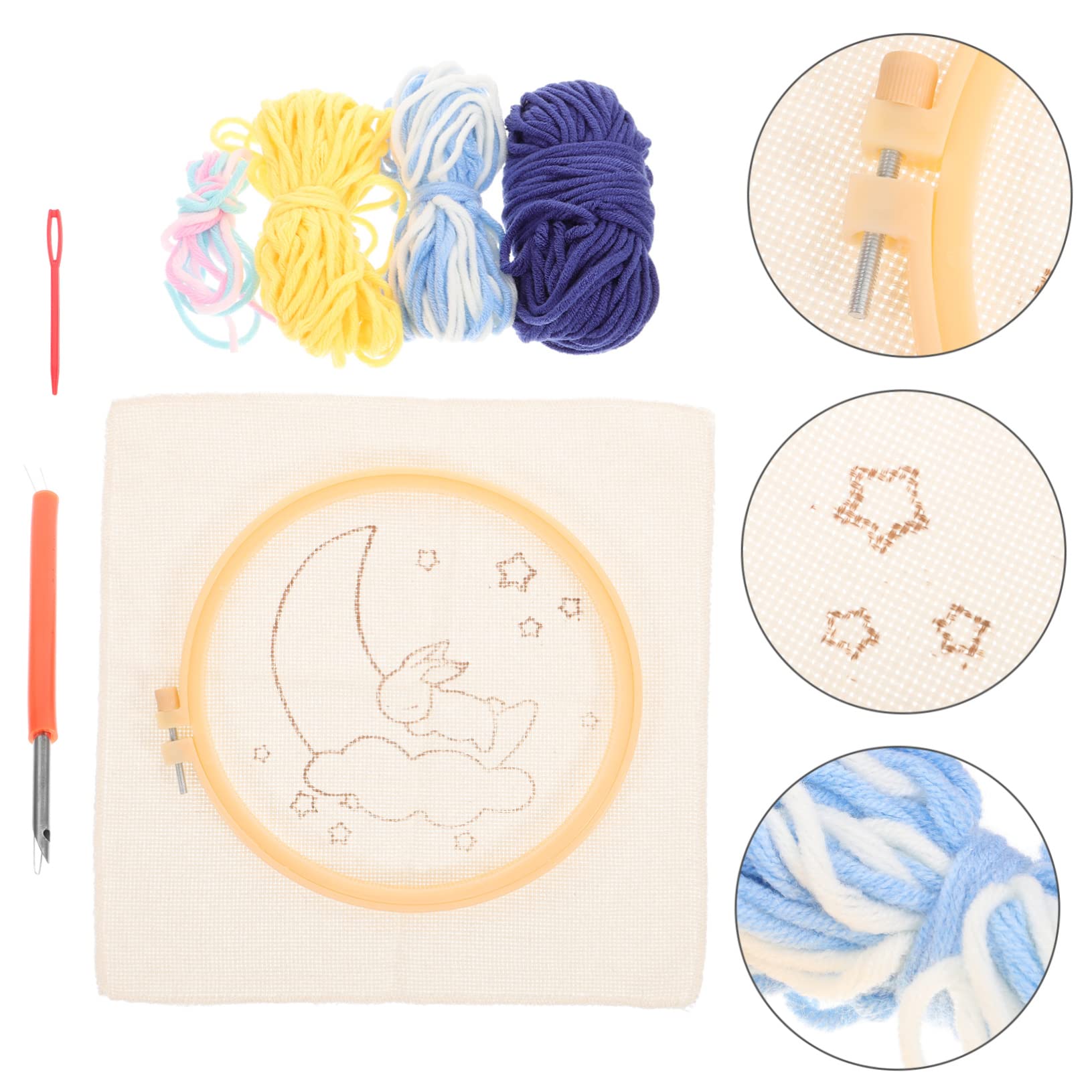 SEWACC 3 Juegos De Alfombra Bordada DIY Kit Para Principiantes Kits De Bordado Bordado A Mano Puntadas Para Principiantes Kit De Bordado Para Niños Punzón De Bordado Kit De