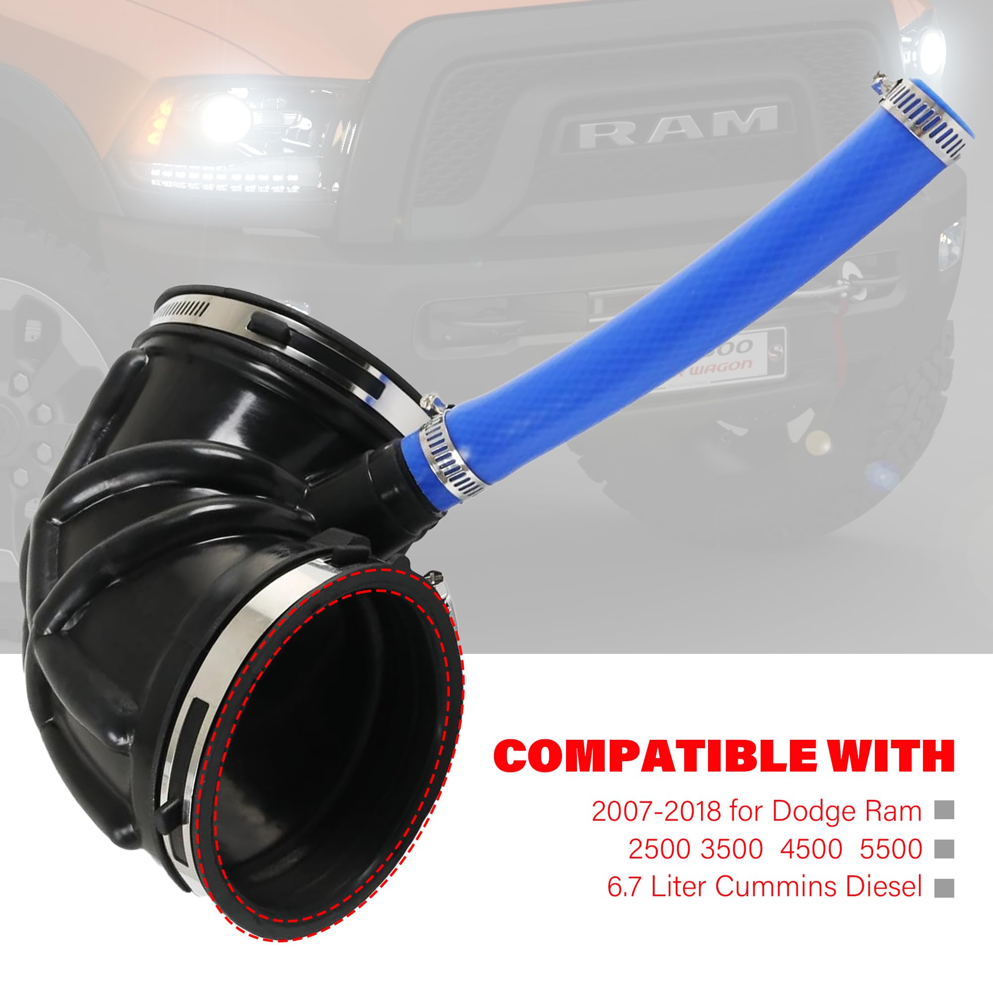 Intake Clean Air Duct Pipe Fits Dodge Ram 2500 3500 6.7L Diesel 2007-2018 2017 E - Foto 8