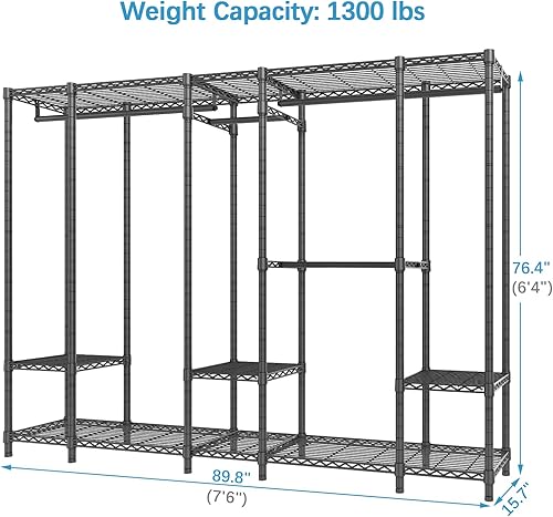 Miniatura 6 de VIPEK V50i - Estante portátil extra grande para armario de dormitorio, armario independiente, perchero de ropa resistente, estante de metal