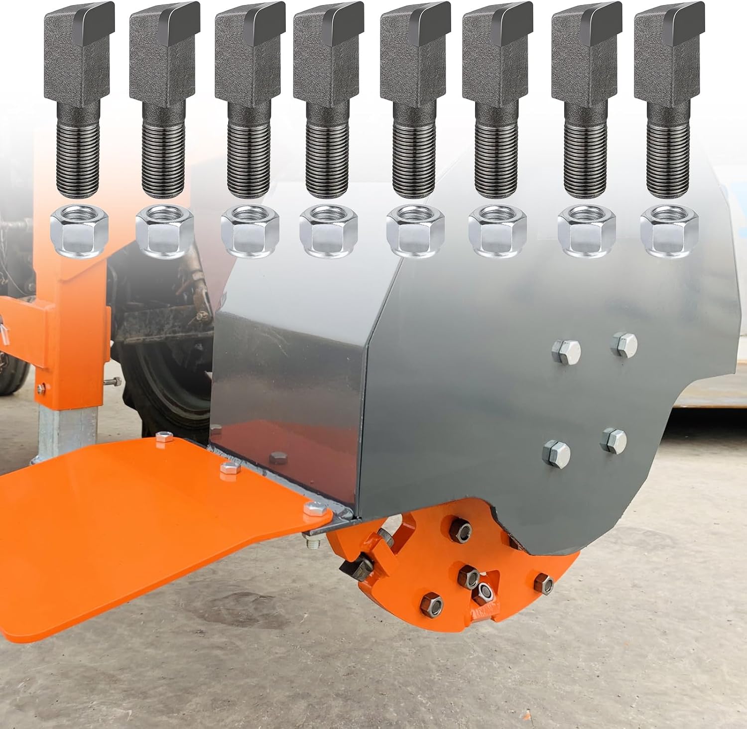 10 Pack 2-1/2"Lx3/4"W Stump Grinder Teeth with 5/8" Nuts Carbide Tipped Compatible with Shaver SC50 SC50-H SC25 SC25-H SC30 SC30-H Woods SG100, Stump Grinder Parts for Cutting Tree Stub