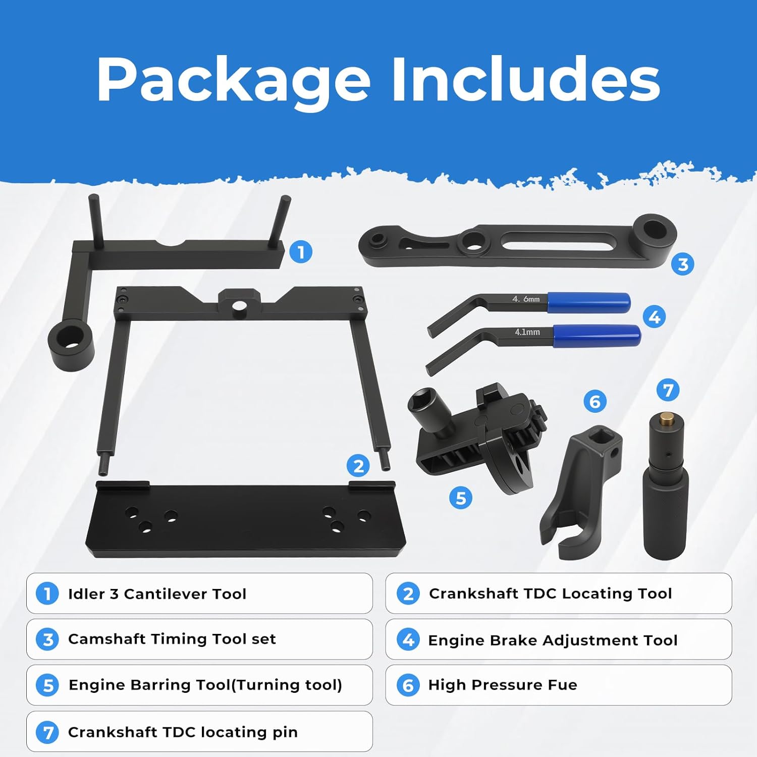 Engine Camshaft Timing Tool Kit Compatible with Detroit DD13 DD15 DD16 EPA07 EPA10 fit for MBE 4000 900 OM 470 471 473 Engine Brake Adjustment Tool Turning Tool Replace OEM W470589104000