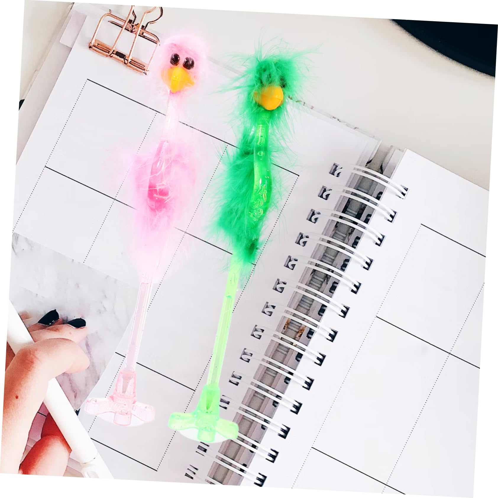 TEHAUX 12pezzi Penna Sfera Forma Di Struzzo Da Penne Colorate Per Scuola e Ufficio Design Creativo e Divertente Scrittura e Confortevole