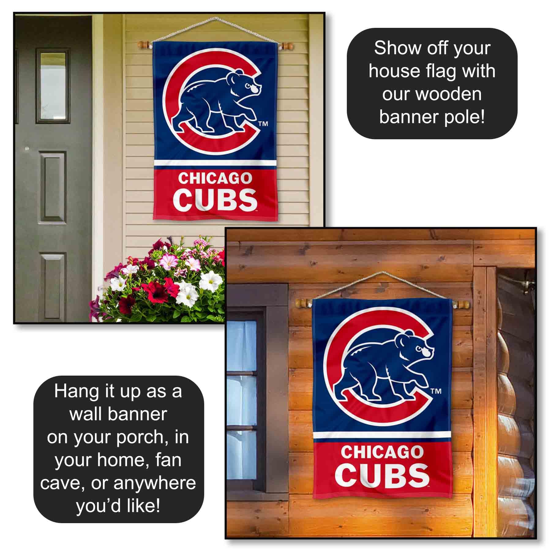 WinCraft Chicago Cubs Double Sided House Flag – 28x40 Inch, 2-Ply Polyester, Officially Licensed MLB Team Flag