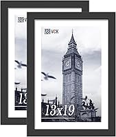 Vista 99 de VCK 8x10 Picture Frames - Black, Wide Border Solid Wood Frame, Display Photo in Horizontal and Vertical, for Home, Office, Gallery, Woodgrain