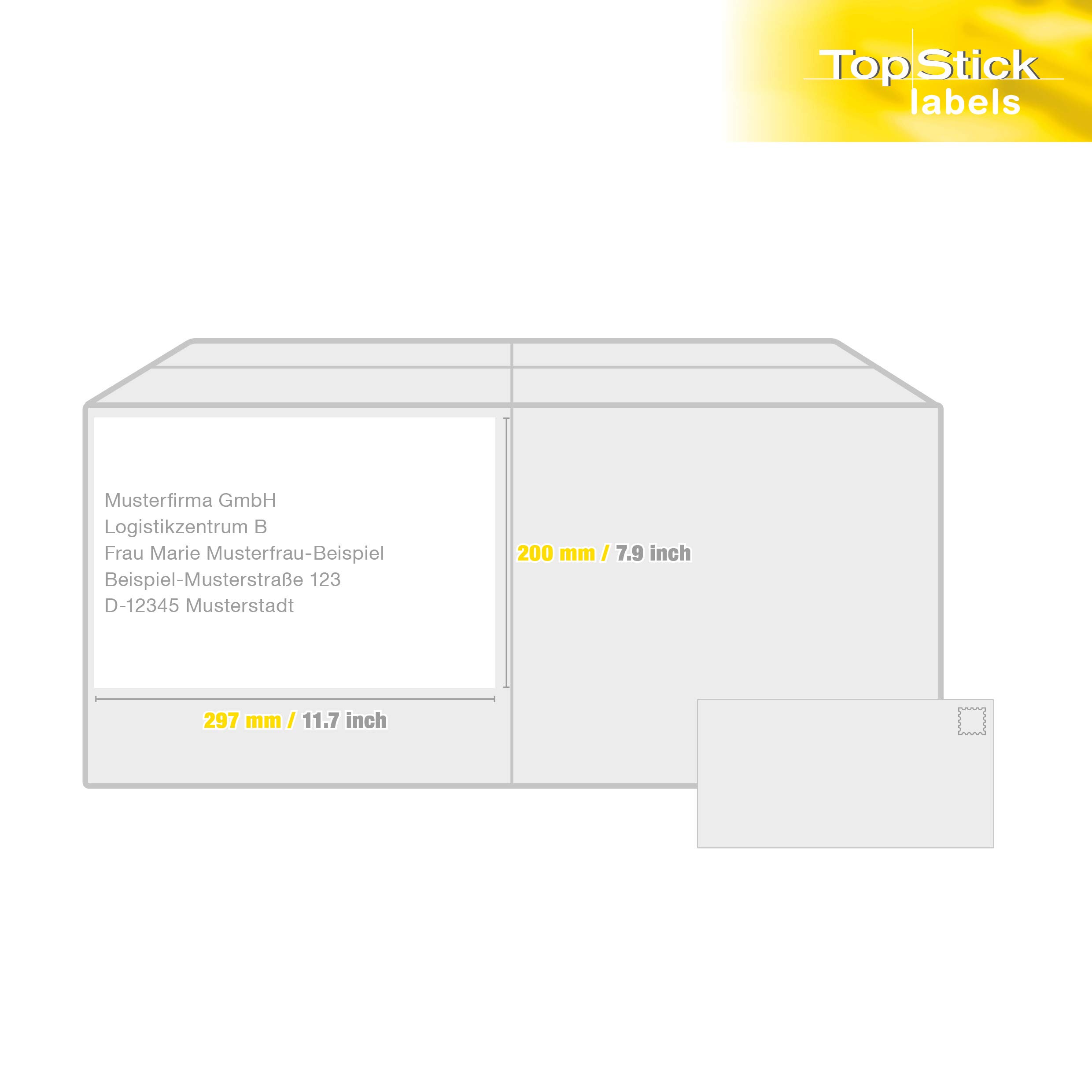TopStick 8719 Universal Etiketten, 1000 Blatt, 200 x 297 mm, 1 pro A4 Bogen, 1000 Stück, selbstklebend, bedruckbar, matt, blanko Papier Klebeetiketten Aufkleber, weiß