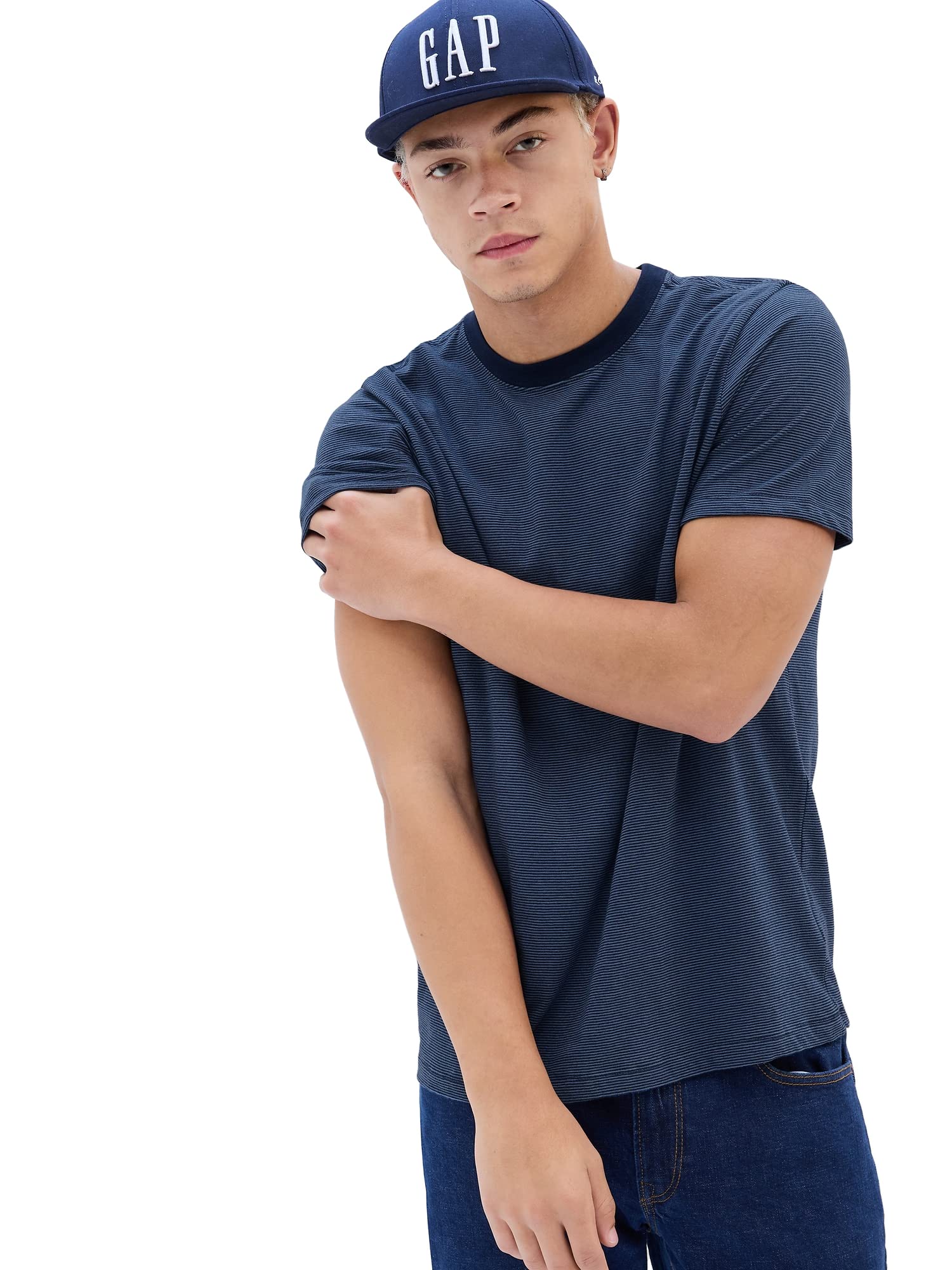 GAP Men's Everyday Soft Crewneck T-Shirt Tee, Tapestry Navy, Medium