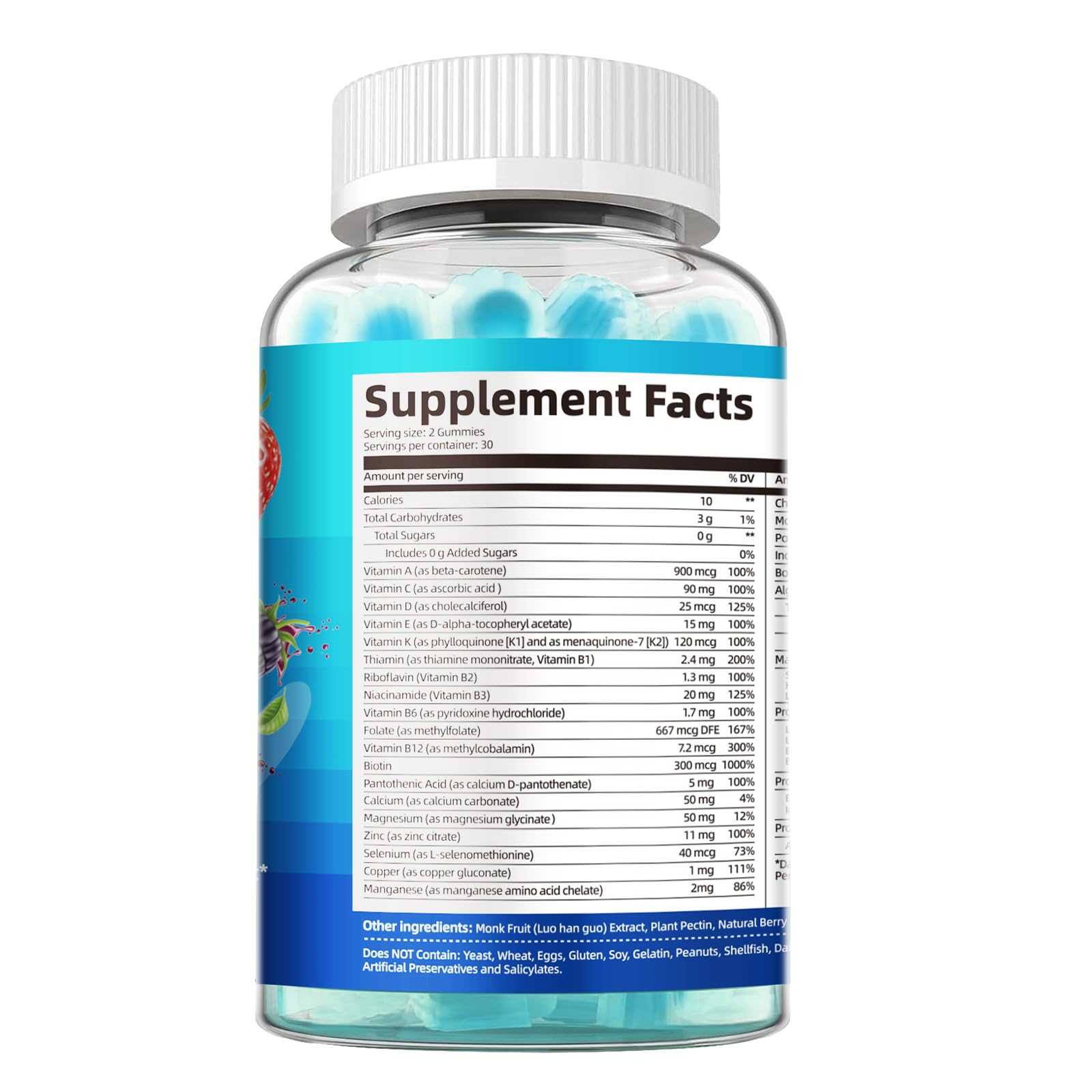 Migcopat 2-Pack Multivitamin for Men, Mens Multivitamins Gummies w/Omega-3, Probiotics, Inositol, Folate, Male Support Blend, Vitamins A, C, D, E, B - Support Heart, Brain, Muscle, Energy, Sugar-Free — Amazon image 2