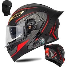 Bluetooth Modular Motorcycle Helmet DOT Certified Flip Up Full Face Integrated Anti-Fog Dual Mask Helmet Street Motorcycle Helmet Built-in Dual Speaker Microphone for Adults, Men & Women