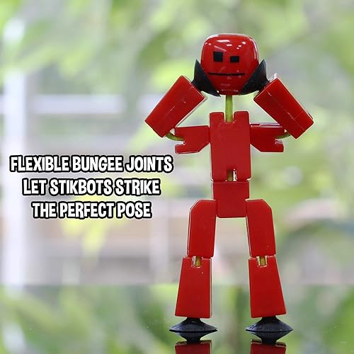 Miniatura 3 de Zing stikbot 8 Solid RosaAmarilloAzulVerde ClaroAzul OscuroMoradoNaranjaRoja Color Rojo y trípode rojo.