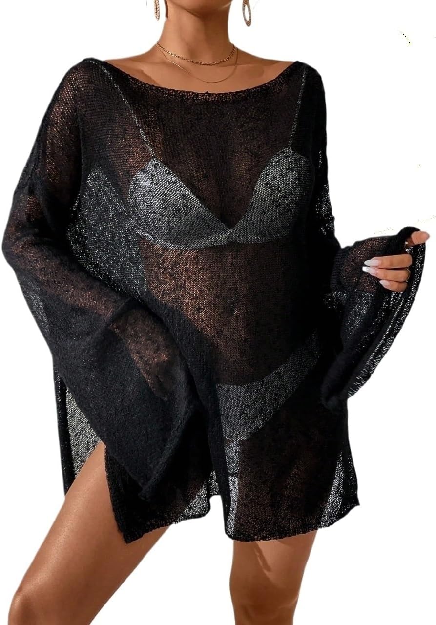 Women's Loose Chiffon Beach Cover Up Dress, For Summer cover ups for swimwear