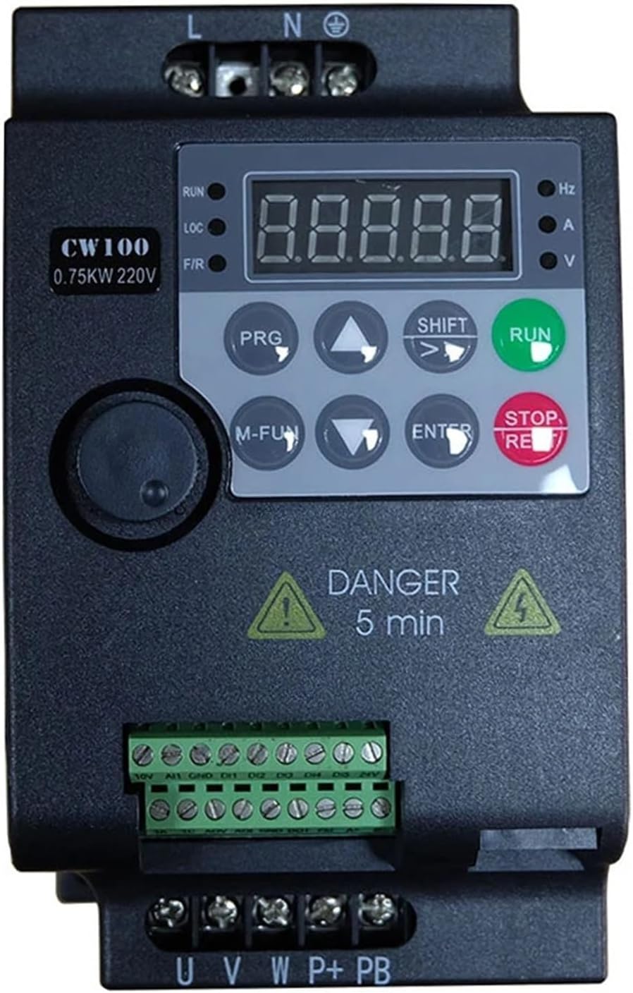 1 Phase To 3 Phase 0.75KW-2.2KW Mini VFD Variable Frequency Drive Converter For Motor Speed Control Inverter Digital Display(0.75KW)