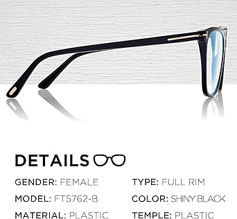TOM FORD セット Tom Ford FT 5762-B 052 Shiny Classic Dark Havana Blue Light