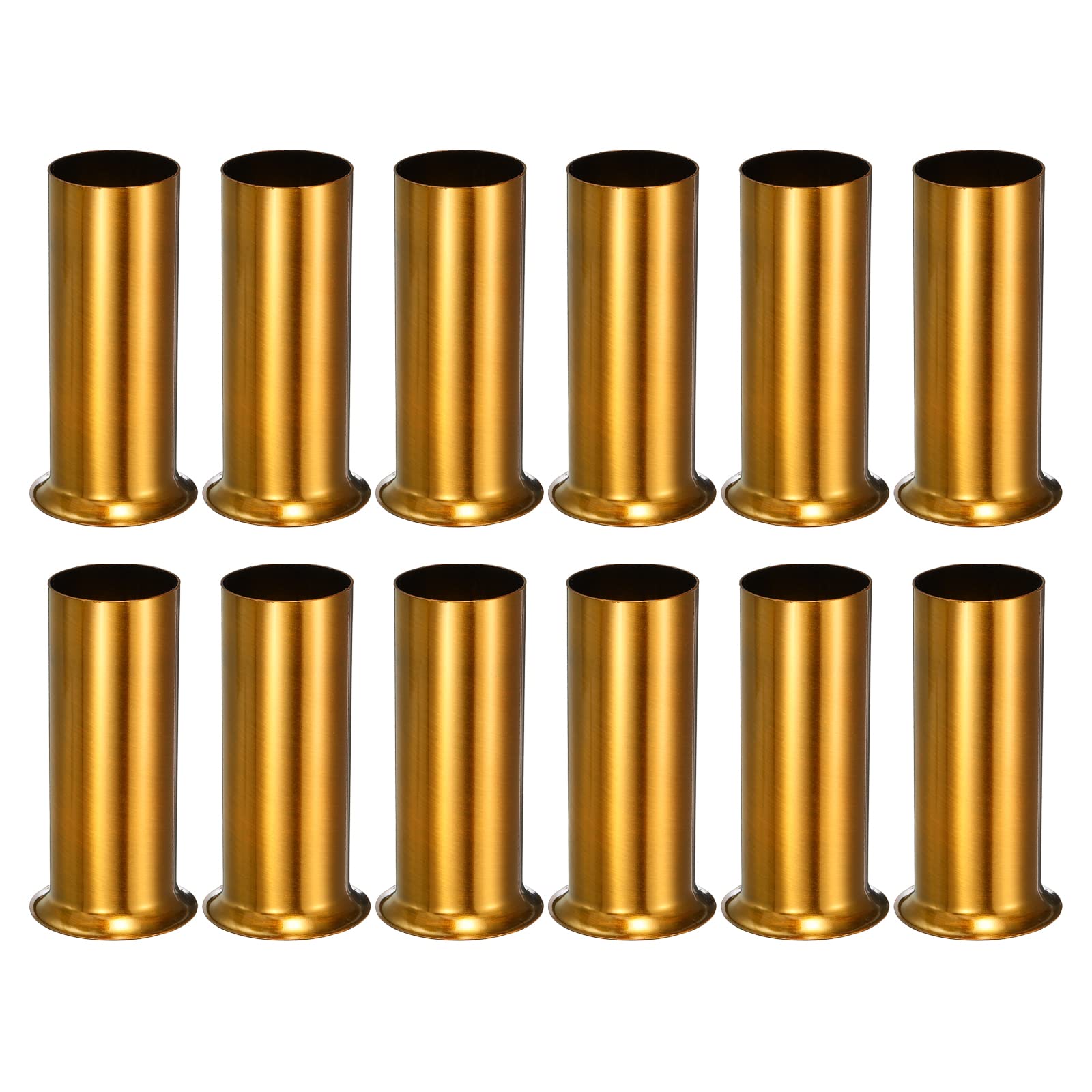 sourcing map Candle Socket Covers, 3.1 Inch Tall Metal Chandelier Sleeves Candelabra Base Sockets Fit to Most Chandeliers, Gold Bronze 12 Pcs