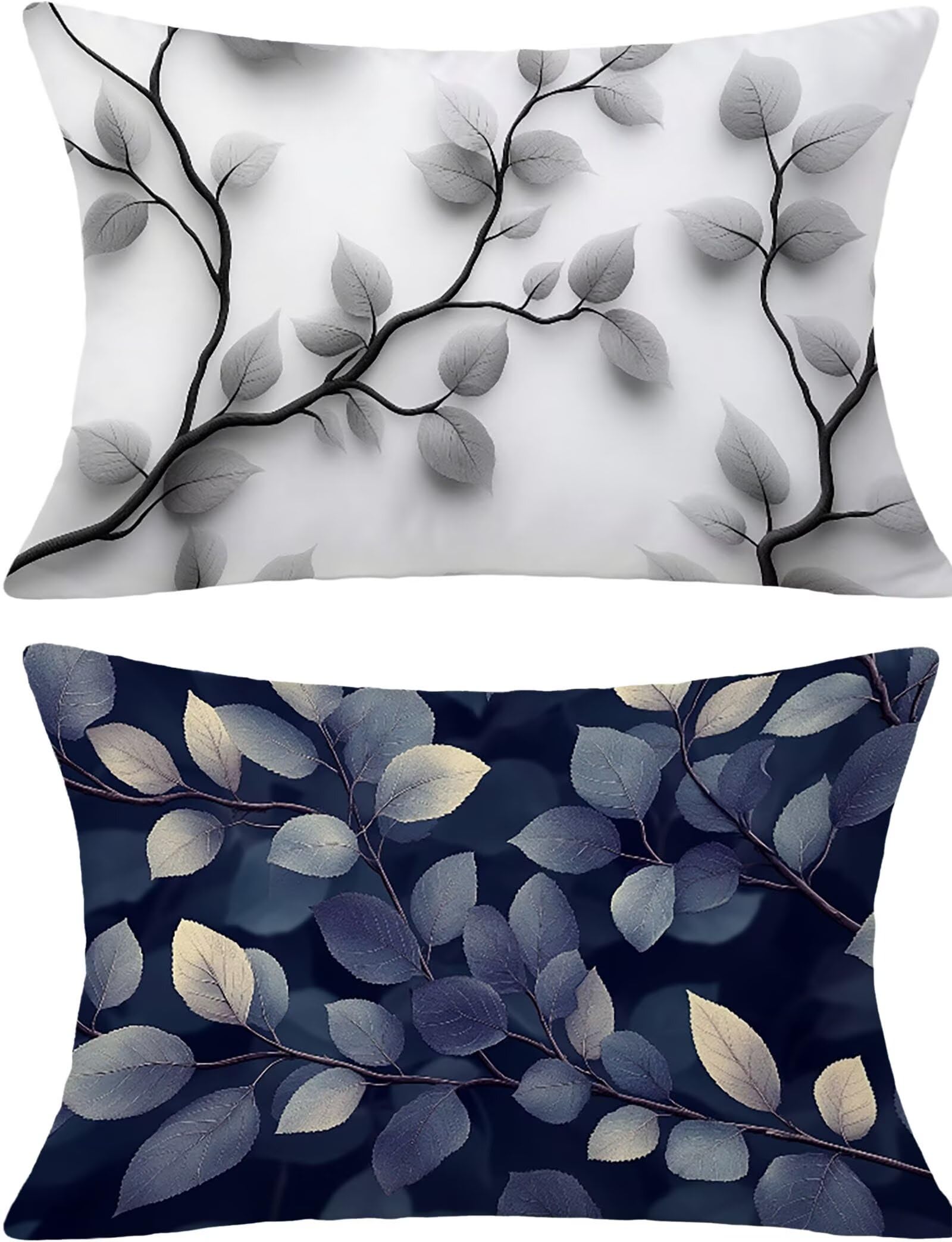 Federe Cuscino 60x80 Set di 2, Semplice Federe Cuscini Divano Lino, Rettangolari Copricuscini 60x80cm Con Cerniera Invisibile, Copricuscino per Camera Letto Casa Decorazioni Regalo, Nordico kj-9146