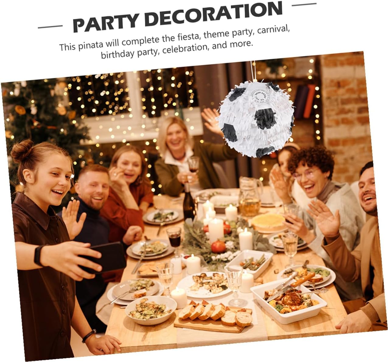 MERRYHAPY 2Pcs Soccer Ball Pinata with Stick Paper Sports Ball Pinata Ornament for Football Birthday Party Decoration Sports Themed Soccer Party Supplies for Adults
