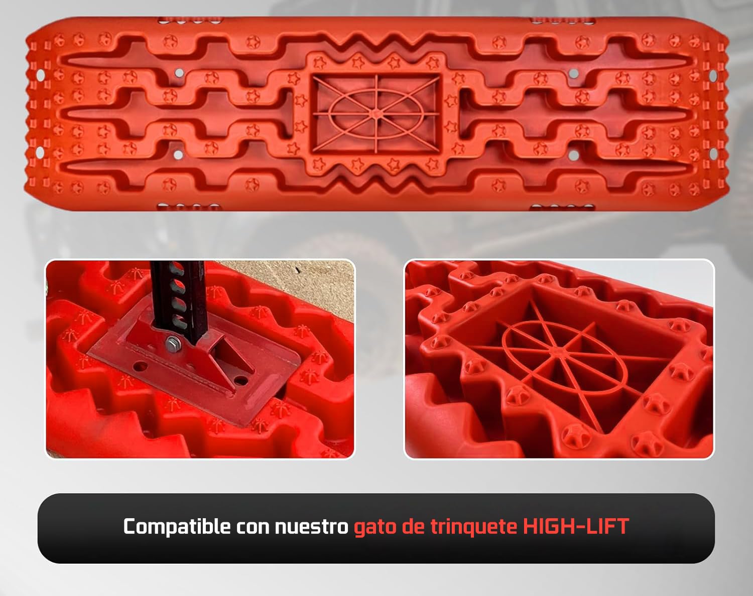 Placas de traccion Todoterreno para desatascar Coche con Base para Gato trinquete, para Arena, Barro, Nieve, 2 Piezas