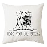 Sidhua Hope You Like Boxers Dog Themed Pillowcase Decorations for Home, Funny German Boxer Dog Love Throw Pillow Cover 18”x18”, Boxer Dog Lover Gifts, Boxer Mom Gifts