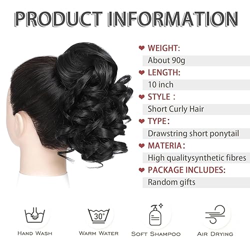 Miniatura 2 de ZERAL Cola de caballo con cordón para mujer, extensión de cola de caballo rizada ondulada de aspecto natural, cola de caballo sintética de aspecto