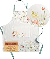 Maison d'Hermine 100% Cotton Kitchen Apron with Pocket - Stylish Chef Apron for Women Men, Cooking Gardening Valentines Gift