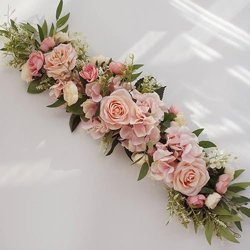 Miniatura 3 de MOTUZP Wedding Arch Flowers, Pink Rose Decorative Floral Swags, Greenery Arbor Floral Arrangement, Wedding Arch Flower Swag for Sheer Drapes,