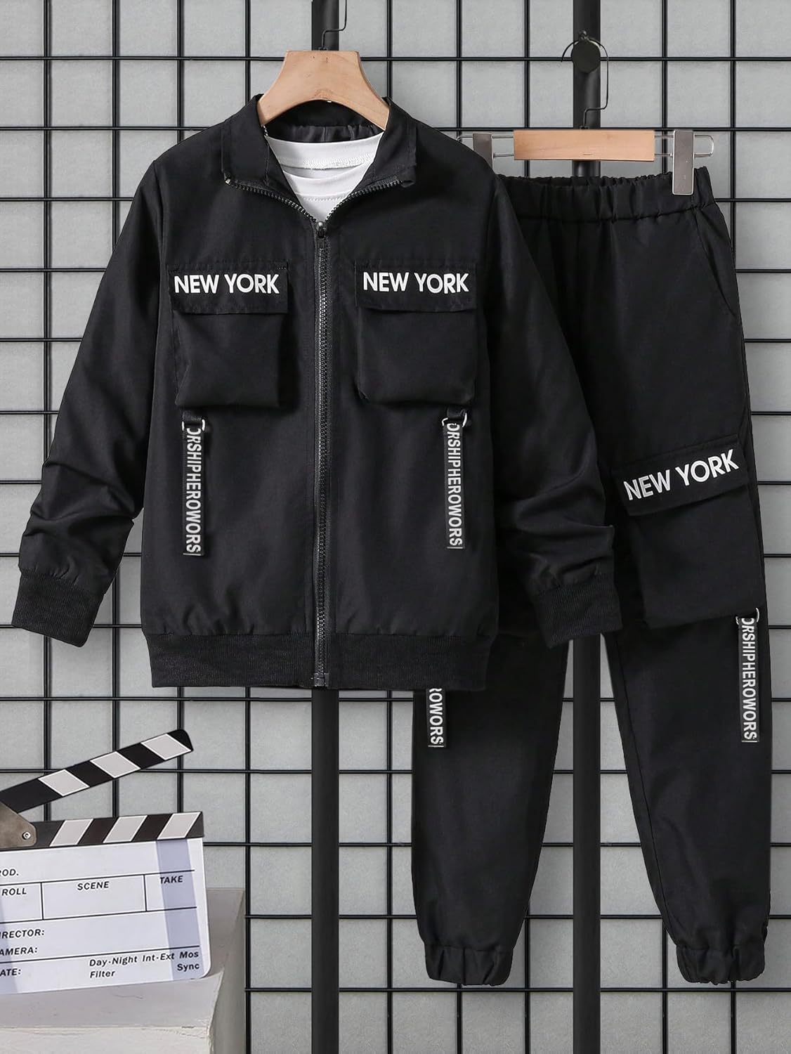 Boys 2 Pieces Sweatsuit Casual Clothes Set Long Sleeve Zipper Tracksuit Jacket and Cargo Pants Outfits for 7-14Y - Image 6