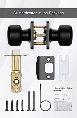 Miniatura 7 de goldenwarm Pomos negros para puerta de paso, perilla cuadrada para puerta de armario, pomos para puerta de armario, color negro mate para pasillo,