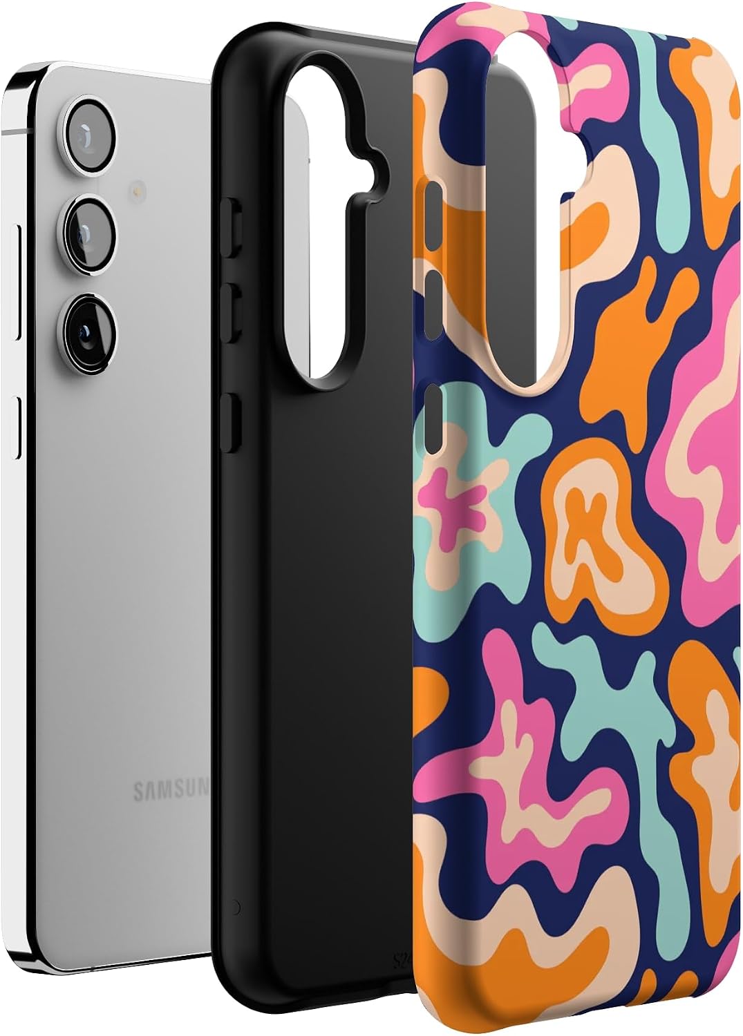 Casely Galaxy S24 Plus Case | Midnight Color Splash | Abstract Retro | Essential Slim Dual-Layer Protective Design