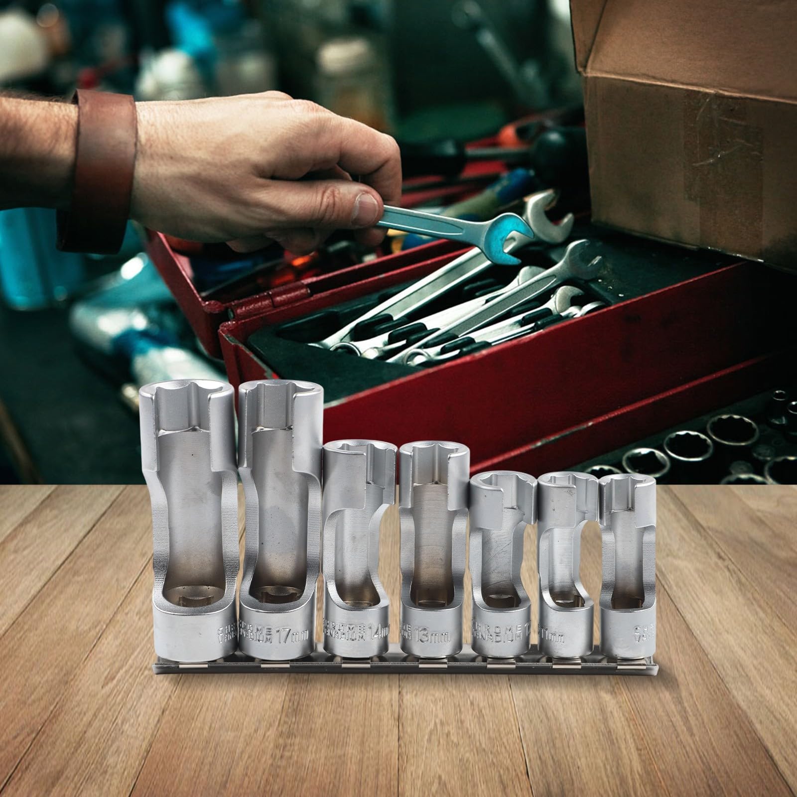 Jeu de clés à douille 10-19 mm pour injecteur diesel et tuyau ABS, 7 pièces 3/8 et 1/2