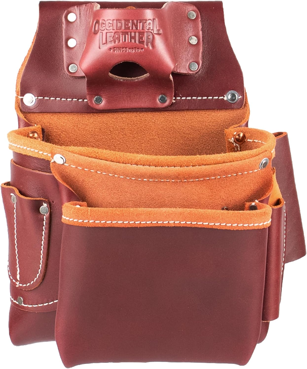 Occidental Leather 2 Pouch Pro Fastener Bag - 9 Pockets & Tool Holders - Made in USA